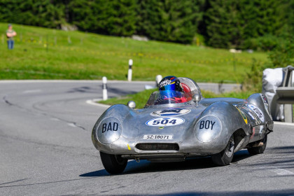 Jörg Markus aus Freienbach mit der Startnummer 504 in einem Lotus 11 Le Mans, Jahrgang 1956, in der Klasse Competition.